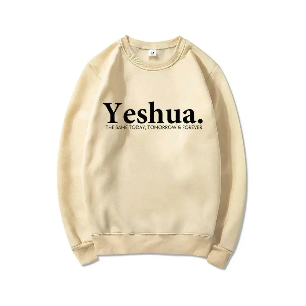 Vintage Yeshua Christian faith sweatshirt by Plush Fashion Hub, retro religious apparel with faith-themed design.