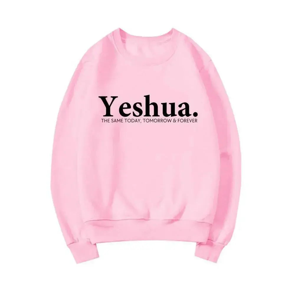 Vintage Yeshua Christian faith sweatshirt by Plush Fashion Hub, retro religious apparel with spiritual graphic design.