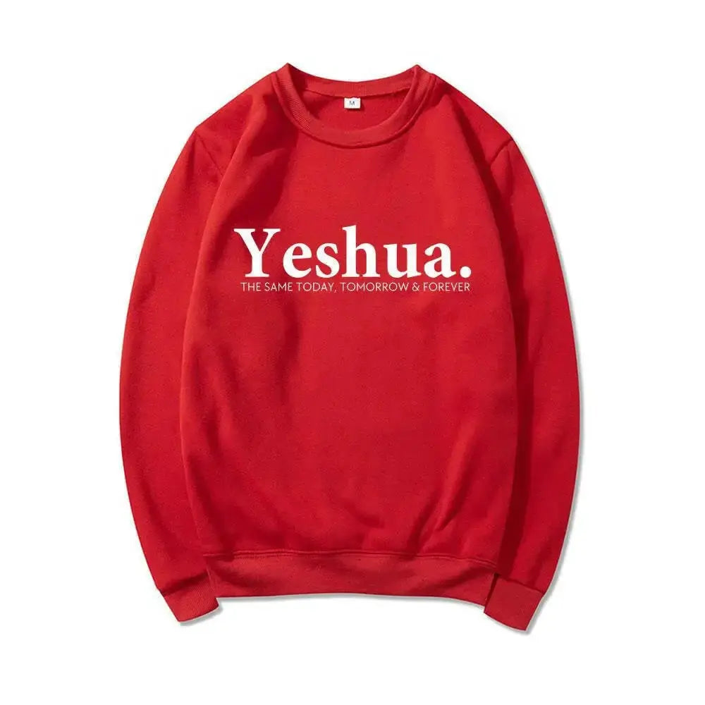 Vintage Yeshua Christian faith sweatshirt by Plush Fashion Hub, retro religious apparel with faith-themed design.