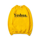 Vintage Yeshua Christian Faith sweatshirt by Plush Fashion Hub, featuring retro religious design and comfortable sweatshirt style.