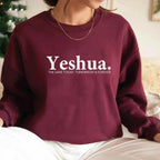 Vintage Yeshua Christian faith sweatshirt by Plush Fashion Hub, retro religious apparel with faith-themed design, casual and comfortable.