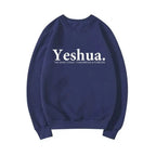 Vintage Yeshua Christian faith sweatshirt by Plush Fashion Hub featuring retro religious design and comfortable fit.
