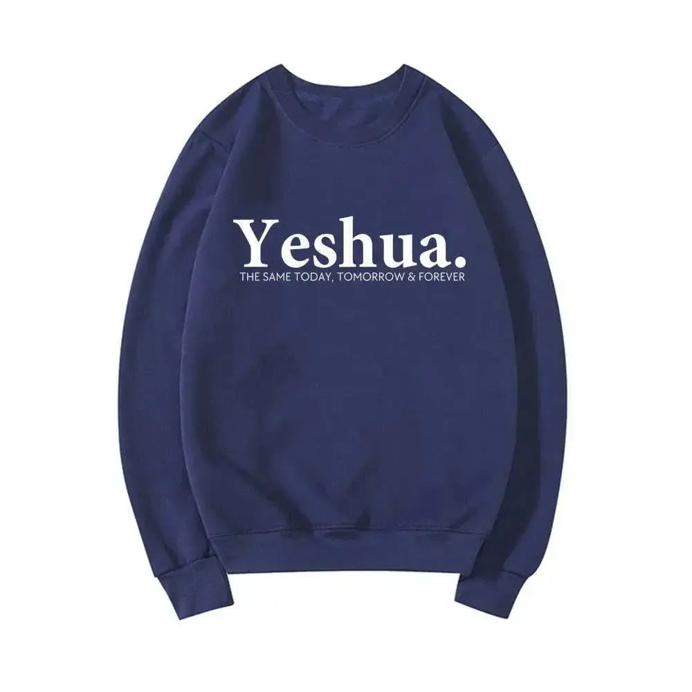 Vintage Yeshua Christian faith sweatshirt by Plush Fashion Hub featuring retro religious design and comfortable fit.