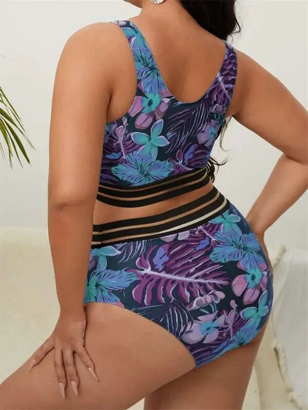 Plus size high waist bikini swimwear for women, featuring a stylish design from Trendy Attic Store01, suitable for swimming and beachwear.