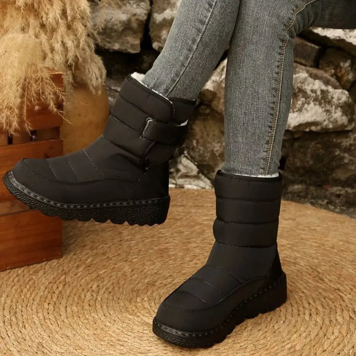 Warm Padded Waterproof Snow Boots - Plush Fashion Hub