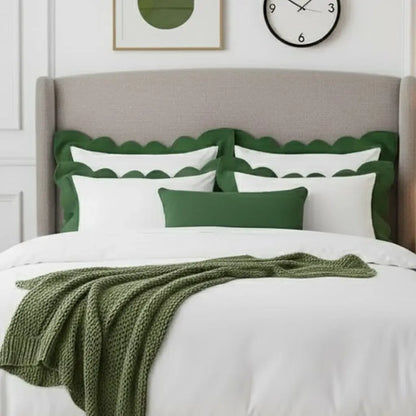 Wavy Applique Embroidery Cotton Duvet Cover Set - Plush Fashion Hub