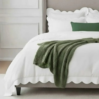 Wavy Applique Embroidery Cotton Duvet Cover Set - Plush Fashion Hub