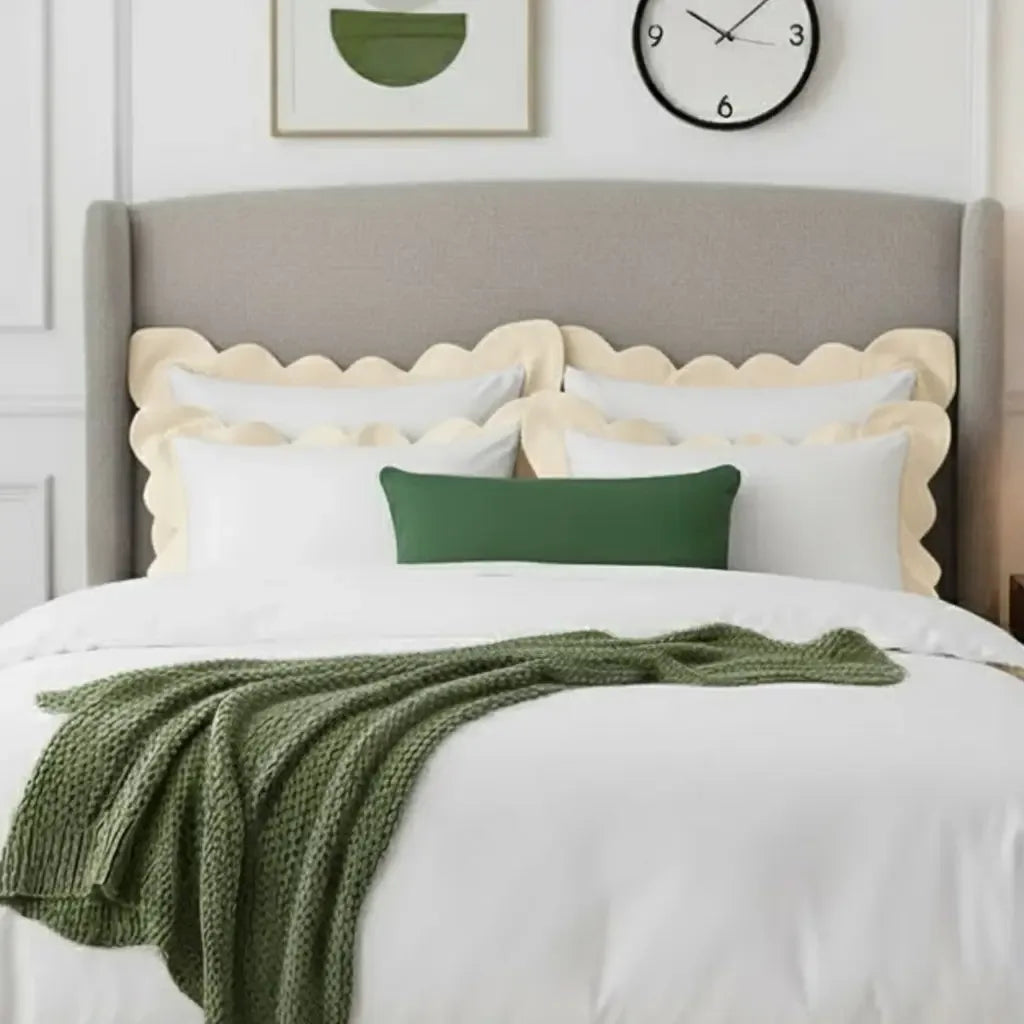 Wavy Applique Embroidery Cotton Duvet Cover Set - Plush Fashion Hub