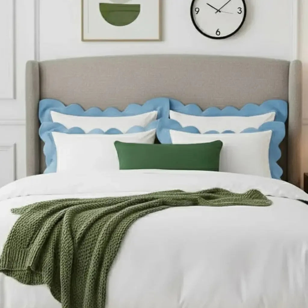 Wavy Applique Embroidery Cotton Duvet Cover Set - Plush Fashion Hub