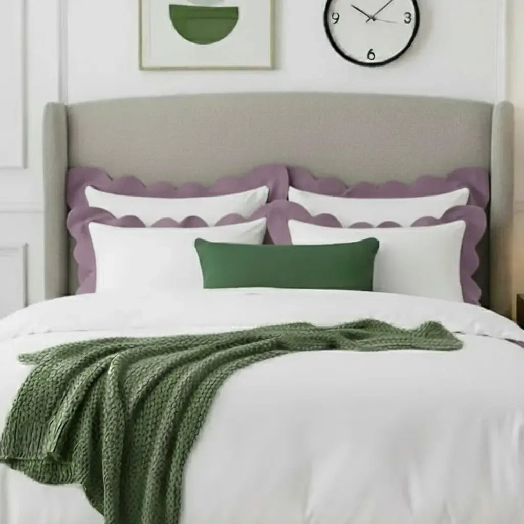 Wavy Applique Embroidery Cotton Duvet Cover Set - Plush Fashion Hub