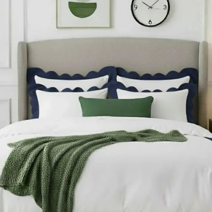 Wavy Applique Embroidery Cotton Duvet Cover Set - Plush Fashion Hub