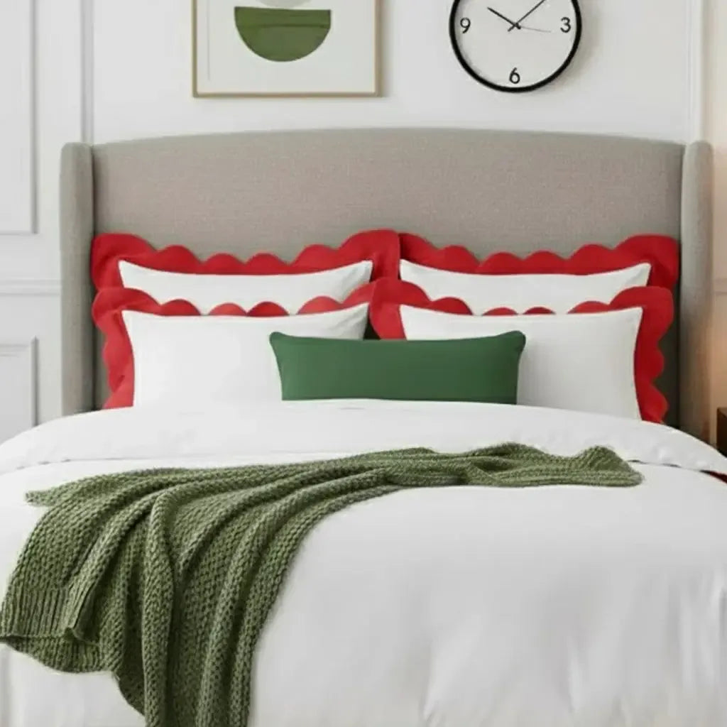 Wavy Applique Embroidery Cotton Duvet Cover Set - Plush Fashion Hub