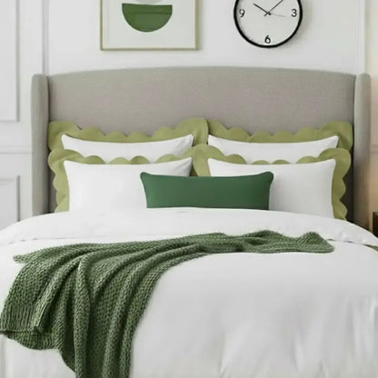 Wavy Applique Embroidery Cotton Duvet Cover Set - Plush Fashion Hub