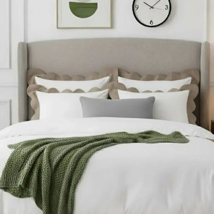 Wavy Applique Embroidery Cotton Duvet Cover Set - Plush Fashion Hub