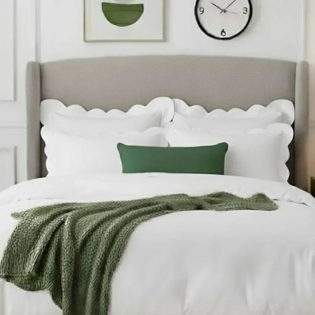 Wavy Applique Embroidery Cotton Duvet Cover Set - Plush Fashion Hub