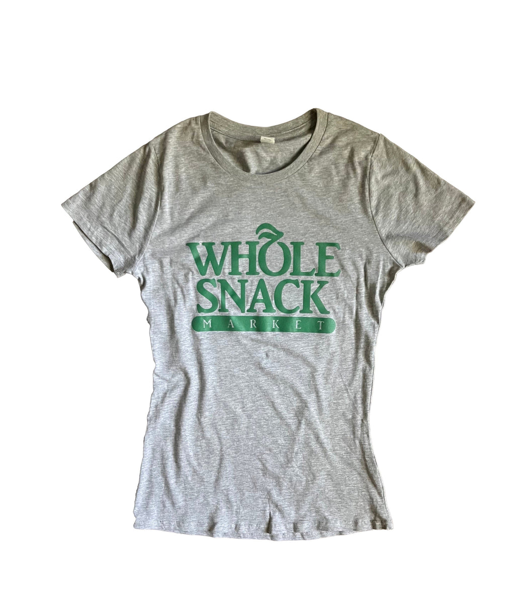 Gray Whole Snack Tee for ladies by Plush Fashion Hub, soft cotton T-shirt with casual fit and stylish design.