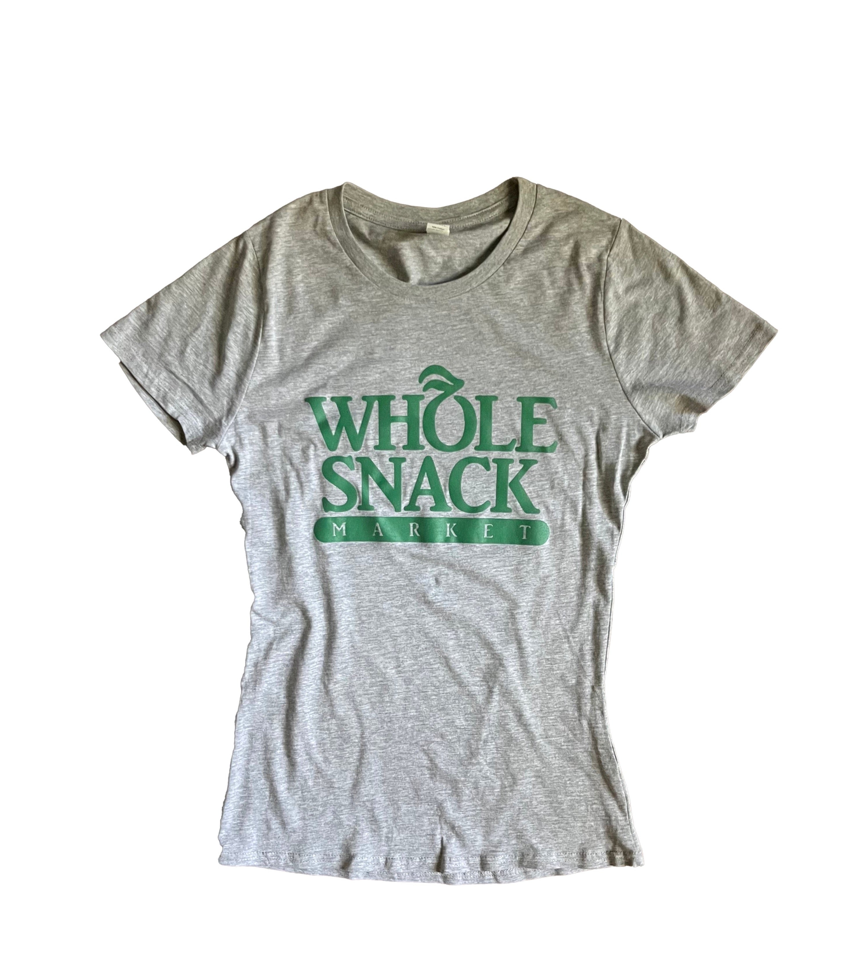 Gray Whole Snack Tee for ladies by Plush Fashion Hub, soft cotton T-shirt with casual fit and stylish design.
