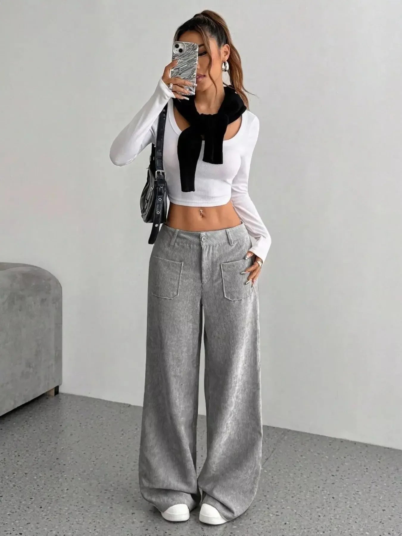 Wide Leg Corduroy Pants - Plush Fashion Hub