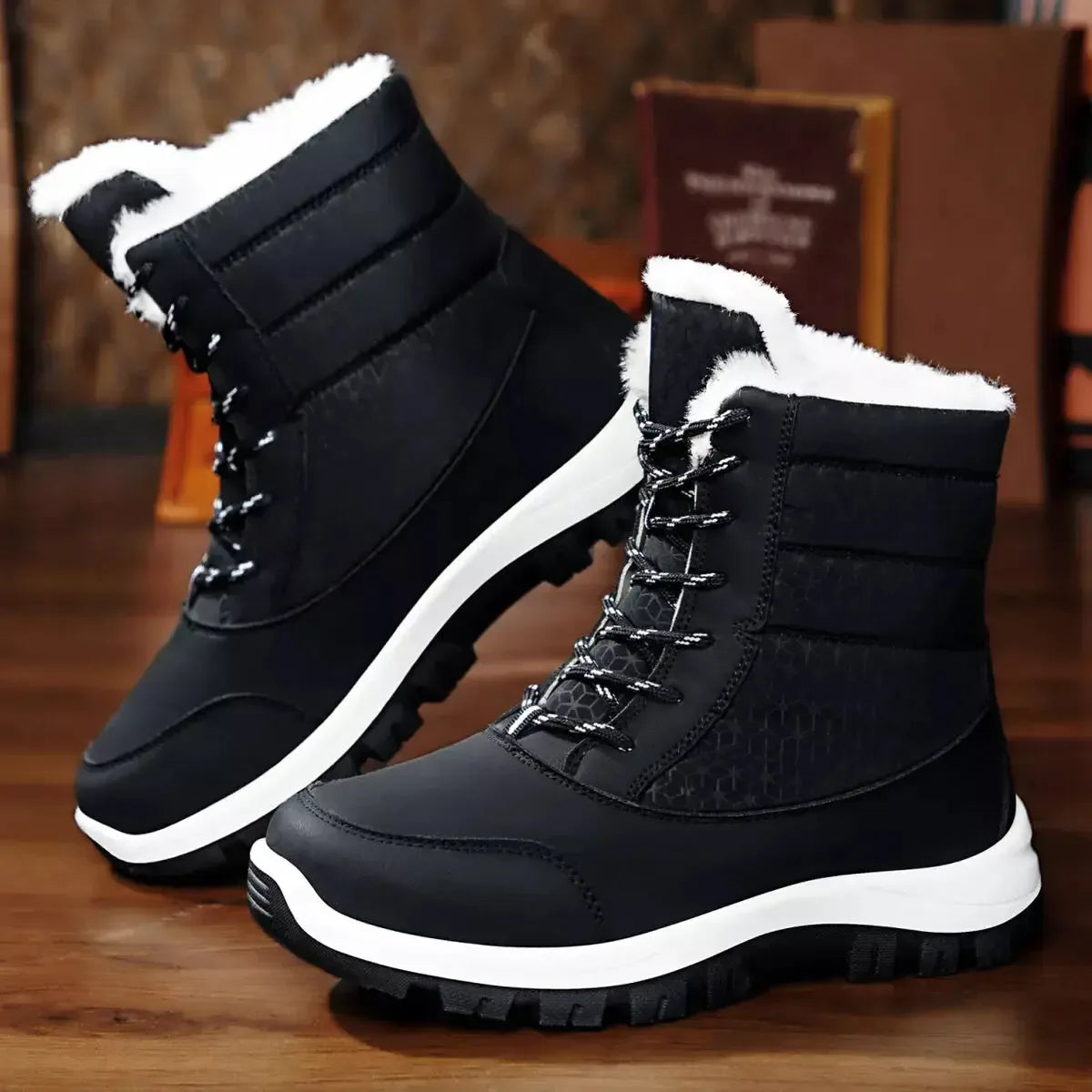 Winte Snow Boots with Warm Fur Lining - Plush Fashion Hub