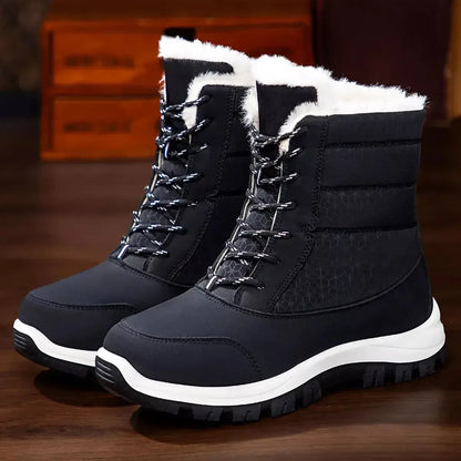 Winte Snow Boots with Warm Fur Lining - Plush Fashion Hub