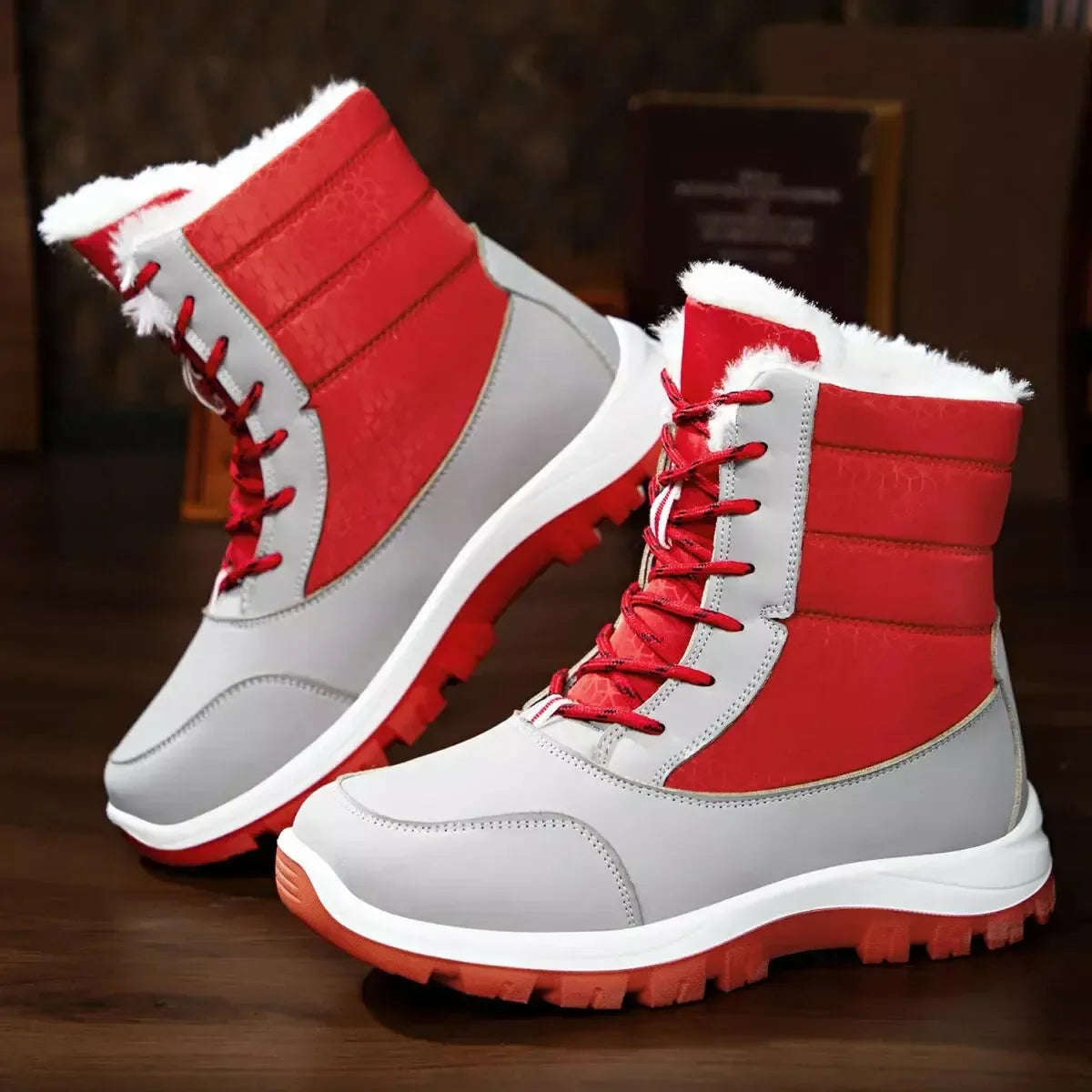 Winte Snow Boots with Warm Fur Lining - Plush Fashion Hub