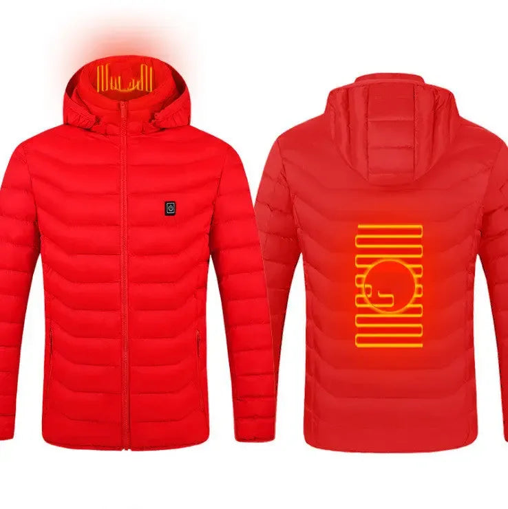 Winter Heated Jacket USB Electric Cotton Coat Zip-up Heater Thermal Clothing Heating Vest For Men - Plush Fashion Hub
