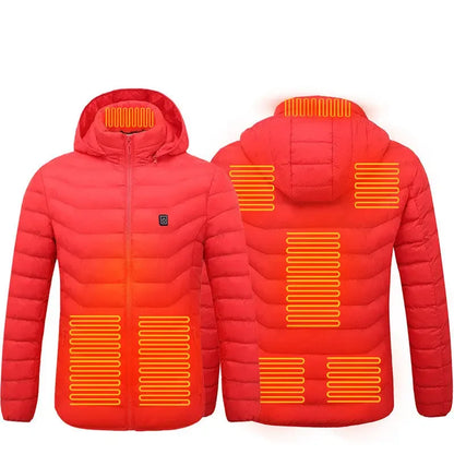 Winter Heated Jacket USB Electric Cotton Coat Zip-up Heater Thermal Clothing Heating Vest For Men - Plush Fashion Hub