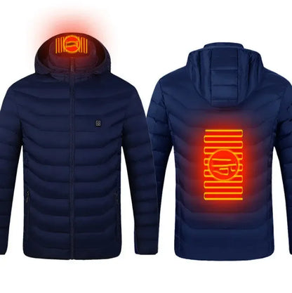 Winter Heated Jacket USB Electric Cotton Coat Zip-up Heater Thermal Clothing Heating Vest For Men - Plush Fashion Hub