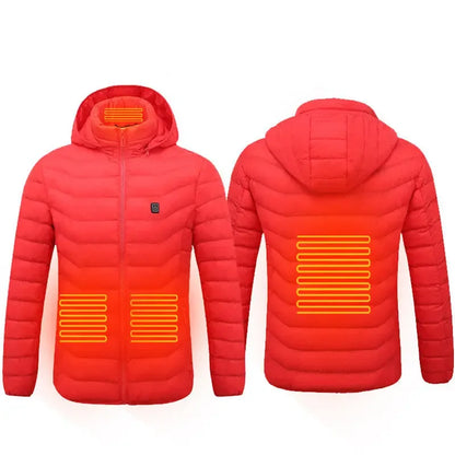 Winter Heated Jacket USB Electric Cotton Coat Zip-up Heater Thermal Clothing Heating Vest For Men - Plush Fashion Hub