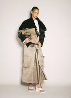 Women’s Y/Project cargo maxi skirt made of premium cotton with adjustable waist and utility streetwear style.