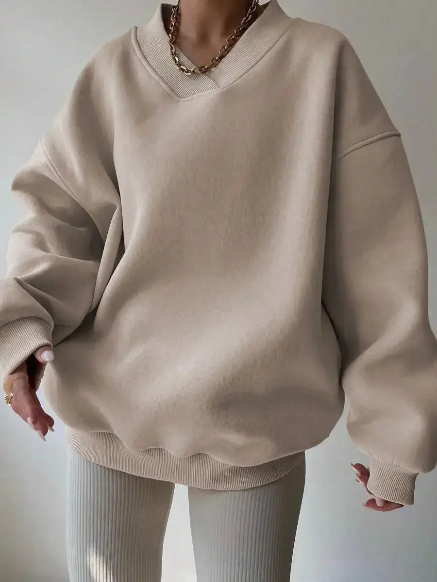 Women’s soft knit crew neck sweater by Plush Fashion Hub, featuring a casual long-sleeve solid color pullover.