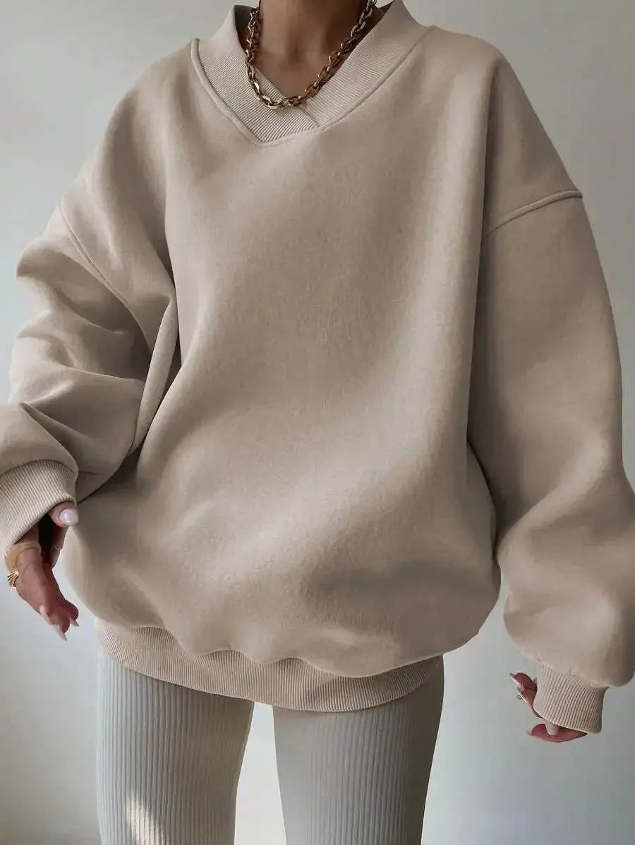 Soft long sleeve crew neck sweater for women by Plush Fashion Hub, casual knit top in solid color, comfortable and stylish.