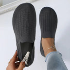 Women’s breathable mesh casual flats by Plush Fashion Hub, lightweight solid color walking shoes with comfortable flat design.