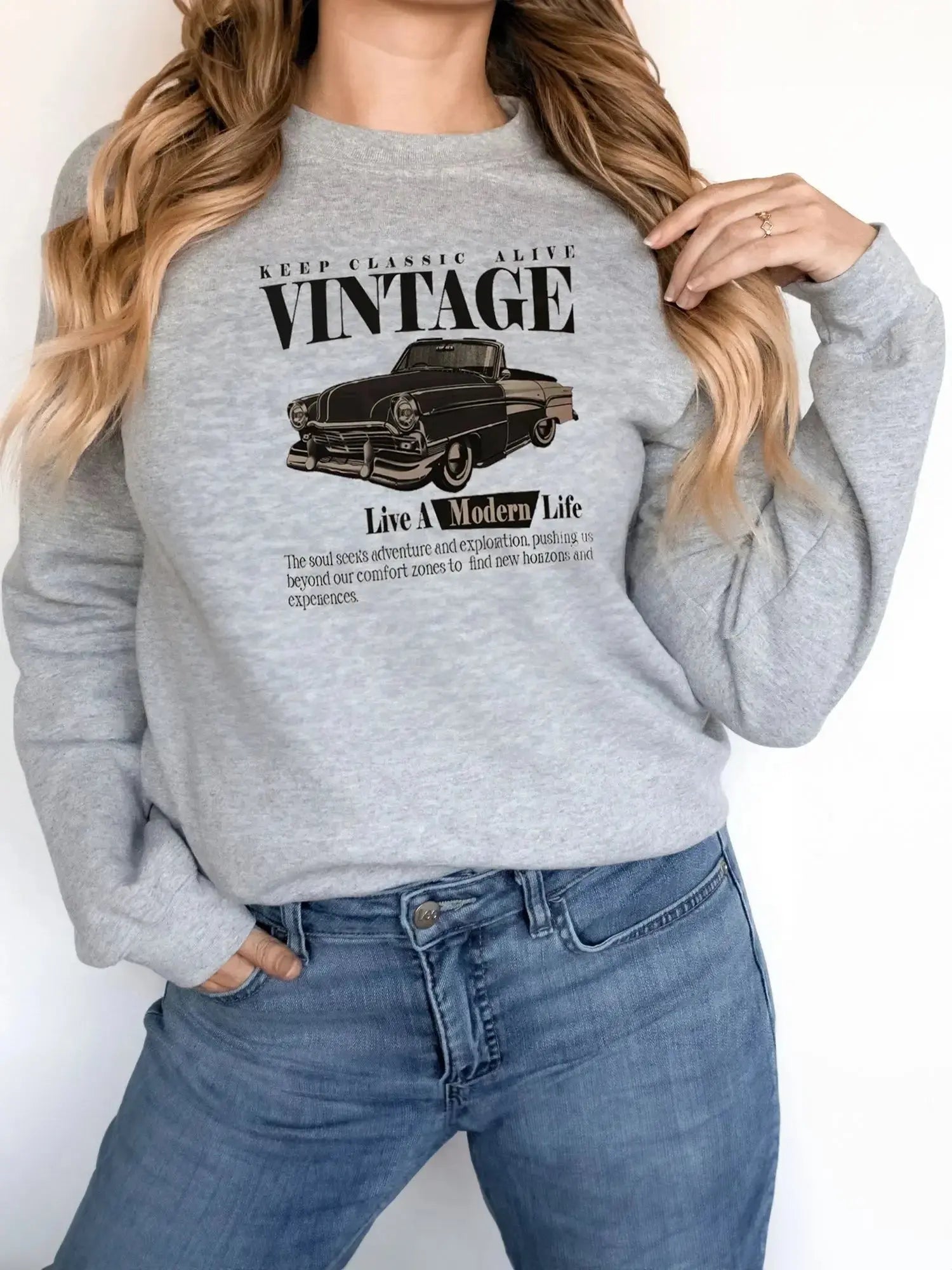 Women's printed long sleeve hoodie sweatshirt by Plush Fashion Hub, soft casual pullover with colorful print and comfortable fit.