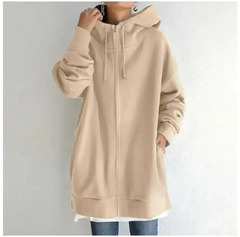 Women’s fuzzy long-sleeve sport hoodie by Plush Fashion Hub, featuring soft plush fabric and a cozy, casual fit.