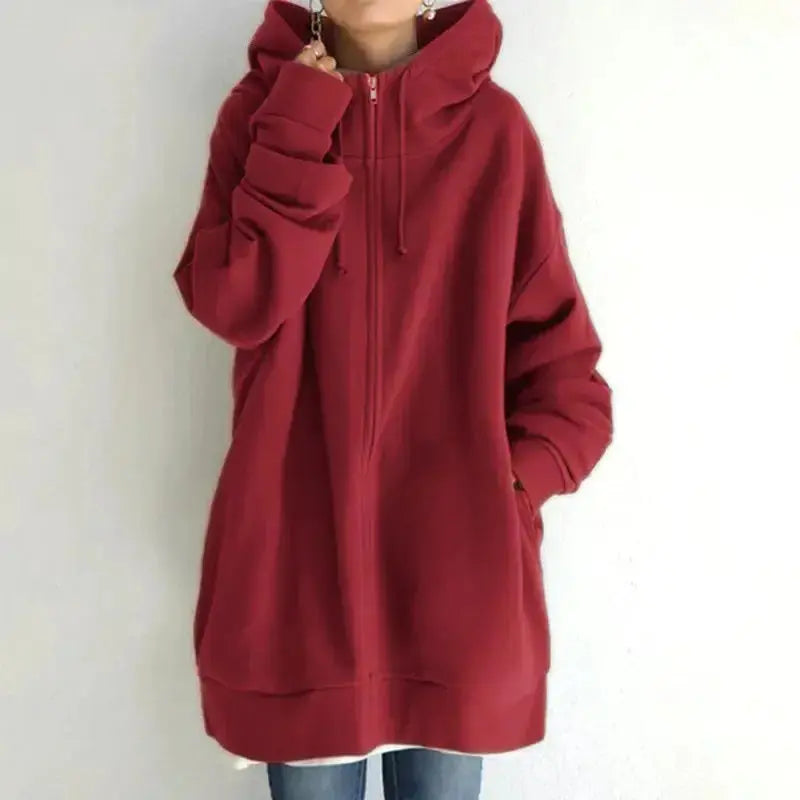 Women’s fuzzy long-sleeve sport pullover hoodie by Plush Fashion Hub, featuring a cozy plush fabric and relaxed fit.