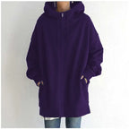 Women's Fuzzy Hoodies Long Sport Pullover Hoodie - Plush Fashion Hub
