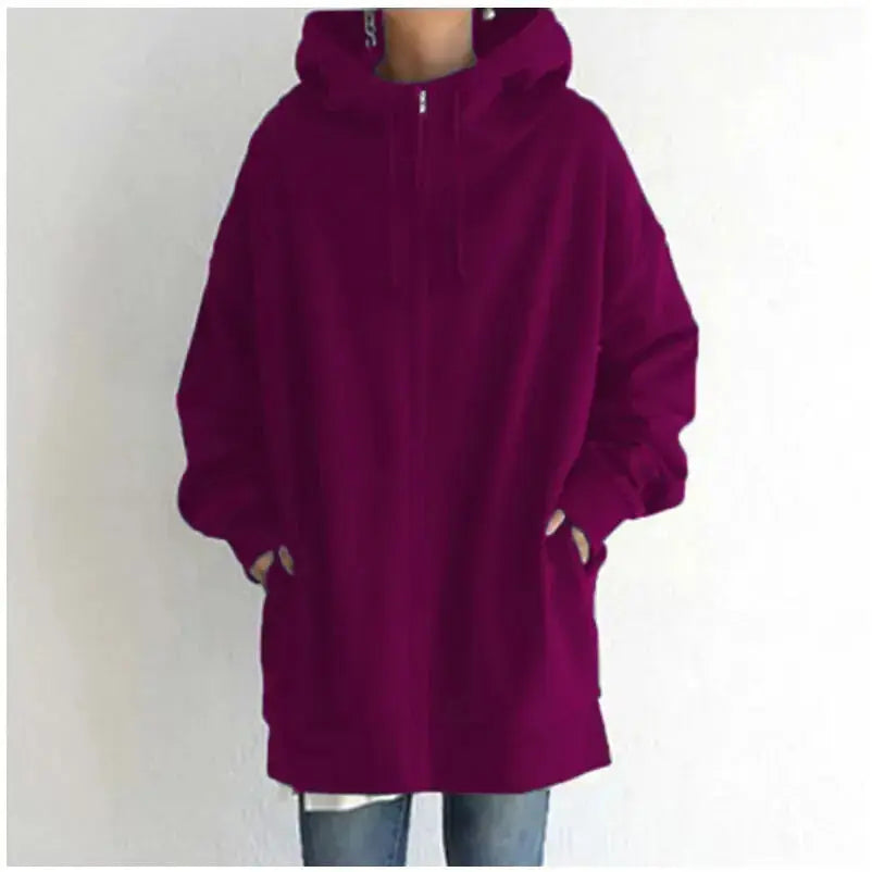 Women’s fuzzy long-sleeve sport pullover hoodie by Plush Fashion Hub, featuring a cozy plush fabric and casual sporty style.