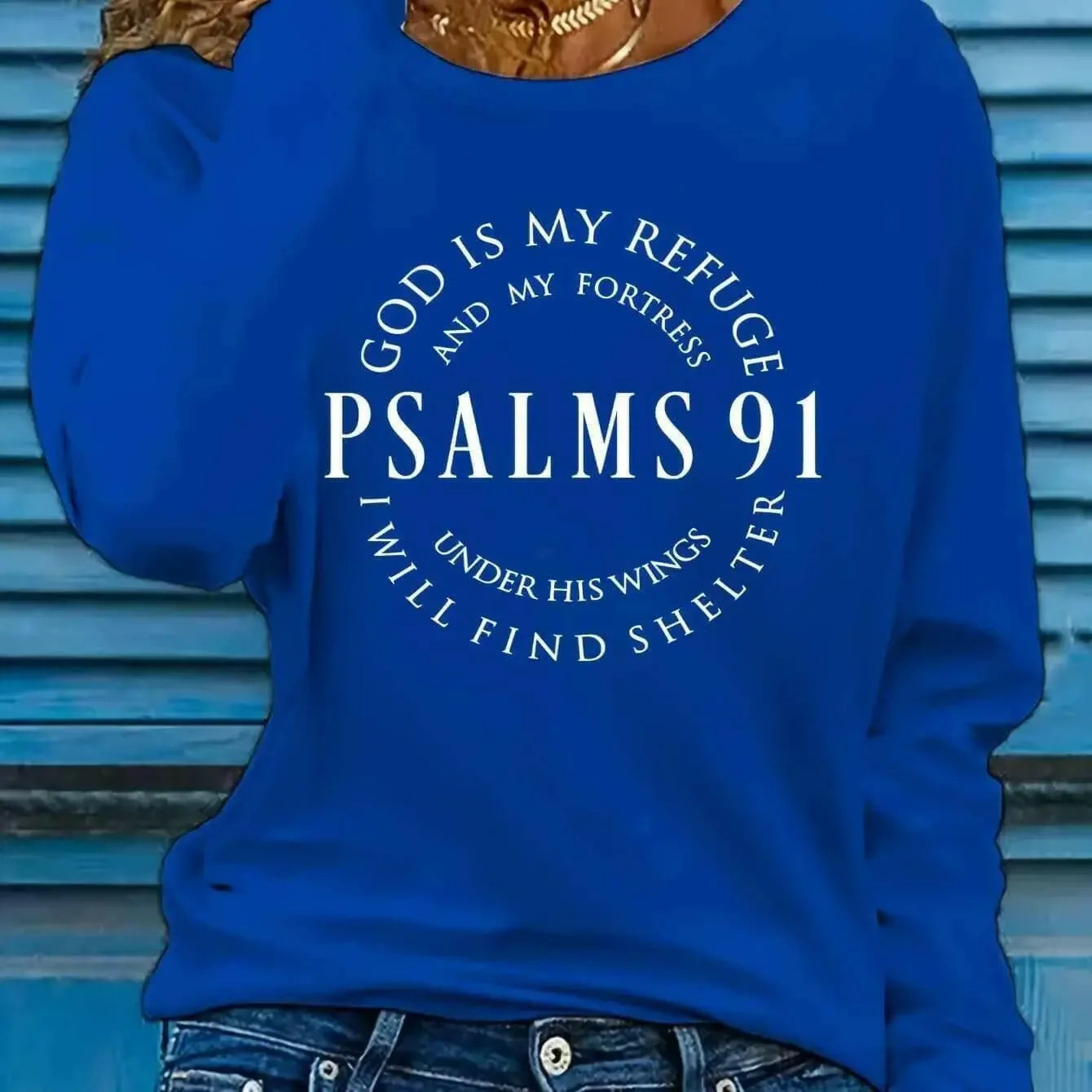 Women's Inspirational Psalms 91 Verse Long Sleeve T-Shirt - Plush Fashion Hub