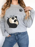 Women's long-sleeve hoodie with panda print, soft cotton blend, pullover style from Plush Fashion Hub.