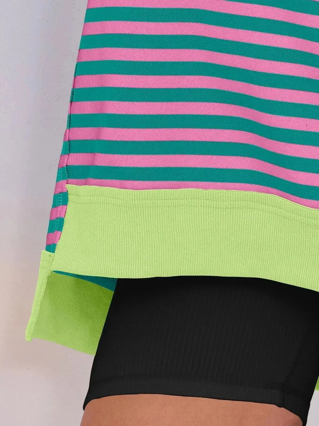 Women’s oversized notched neck sweatshirt with contrast stitching, stylish and cozy sweater by Trendsi.