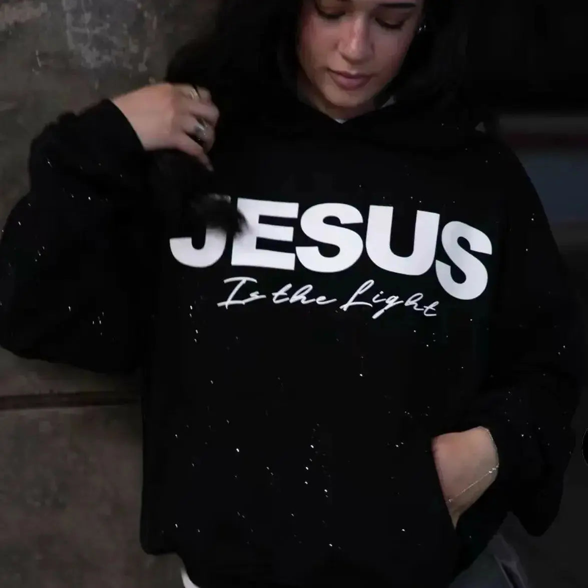 Women’s round neck cotton blend hoodie with front patch pocket, plush Fashion Hub. Comfortable, casual sweatshirt for women.