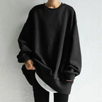 Women’s loose fit round neck pullover sweater dress in casual knitwear by Plush Fashion Hub, shown in a relaxed fit and soft fabric.