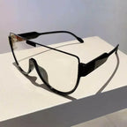 Women's retro oversized shield sunglasses by Plush Fashion Hub, lightweight and stylish one-piece eyewear for a bold look.