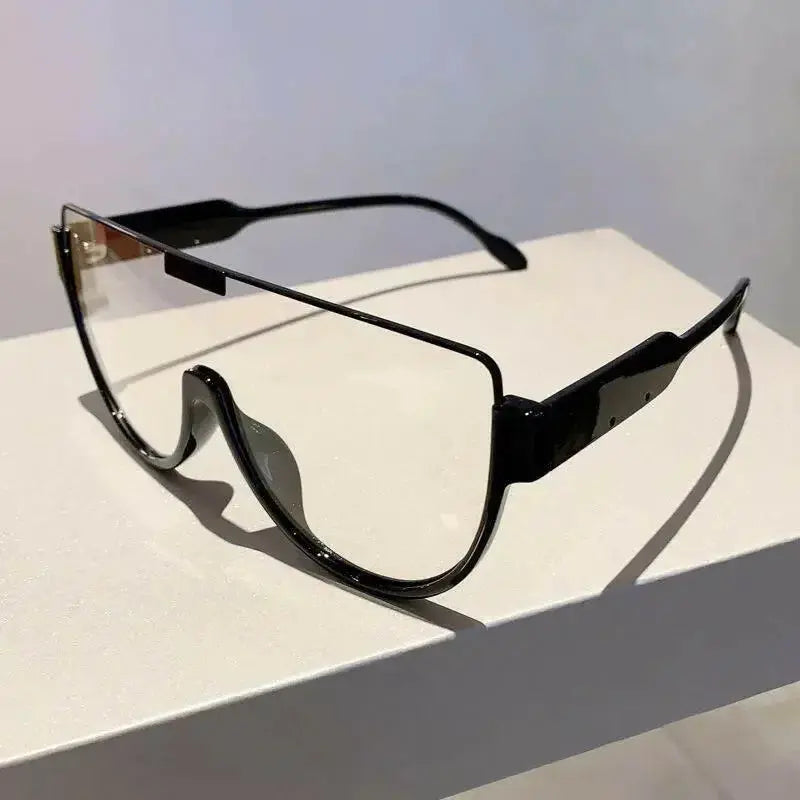 Women's retro oversized shield sunglasses by Plush Fashion Hub, lightweight and stylish one-piece eyewear for a bold look.