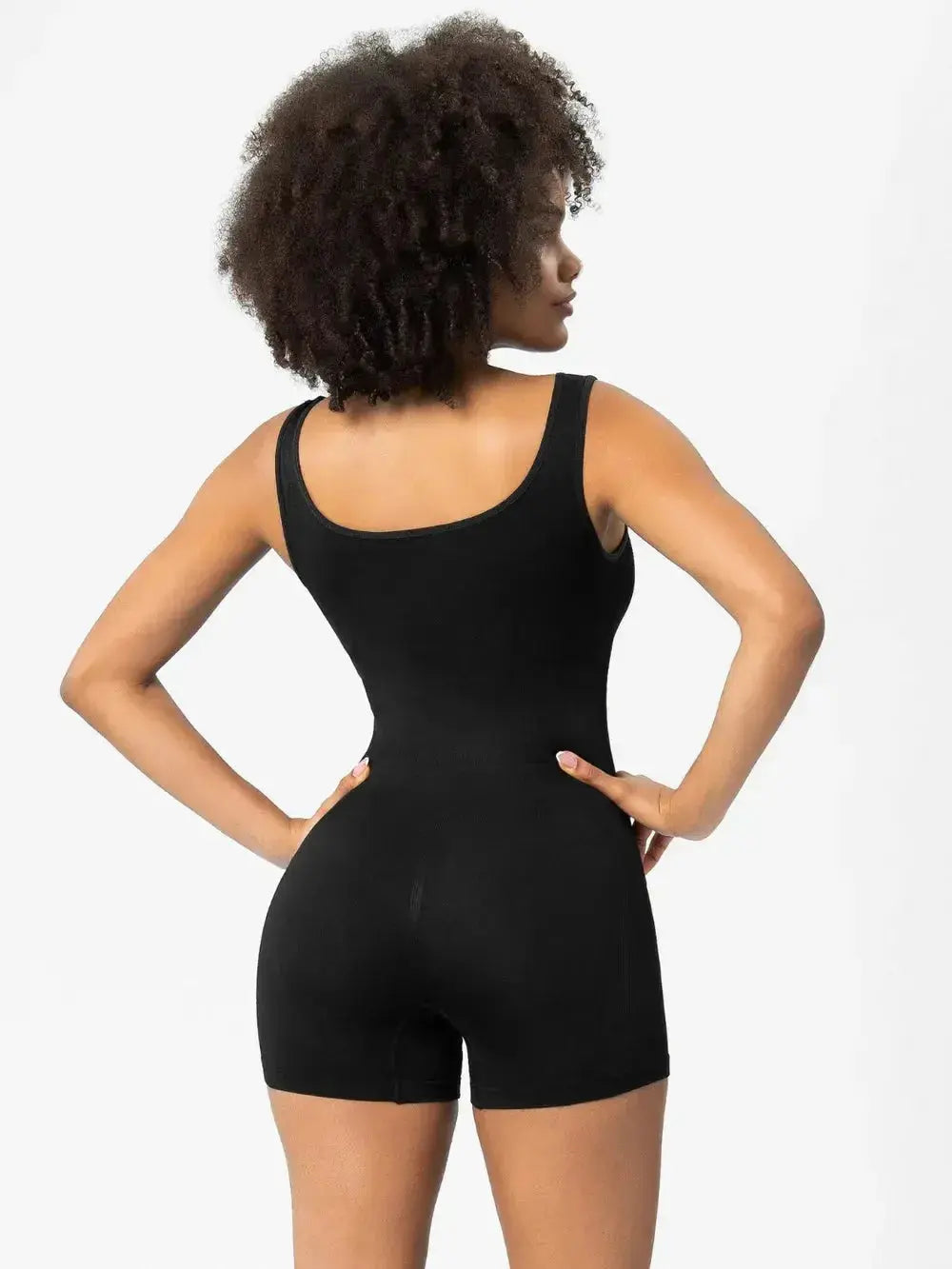 Women’s scoop neck wide strap shaping romper, comfortable bodycon bodysuit, trendy pajamas for a sleek, fitted look.