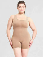 Women’s scoop neck wide strap shaping romper, comfortable bodycon bodysuit, stylish pajama jumpsuit with fitted design.