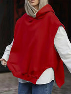Women's Solid Color Style Loose Sleeveless Hooded Jacket Sweater - Plush Fashion Hub