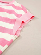 Women’s striped cap sleeve shift dress with pockets by Trendsi, featuring a casual fit and stylish design.