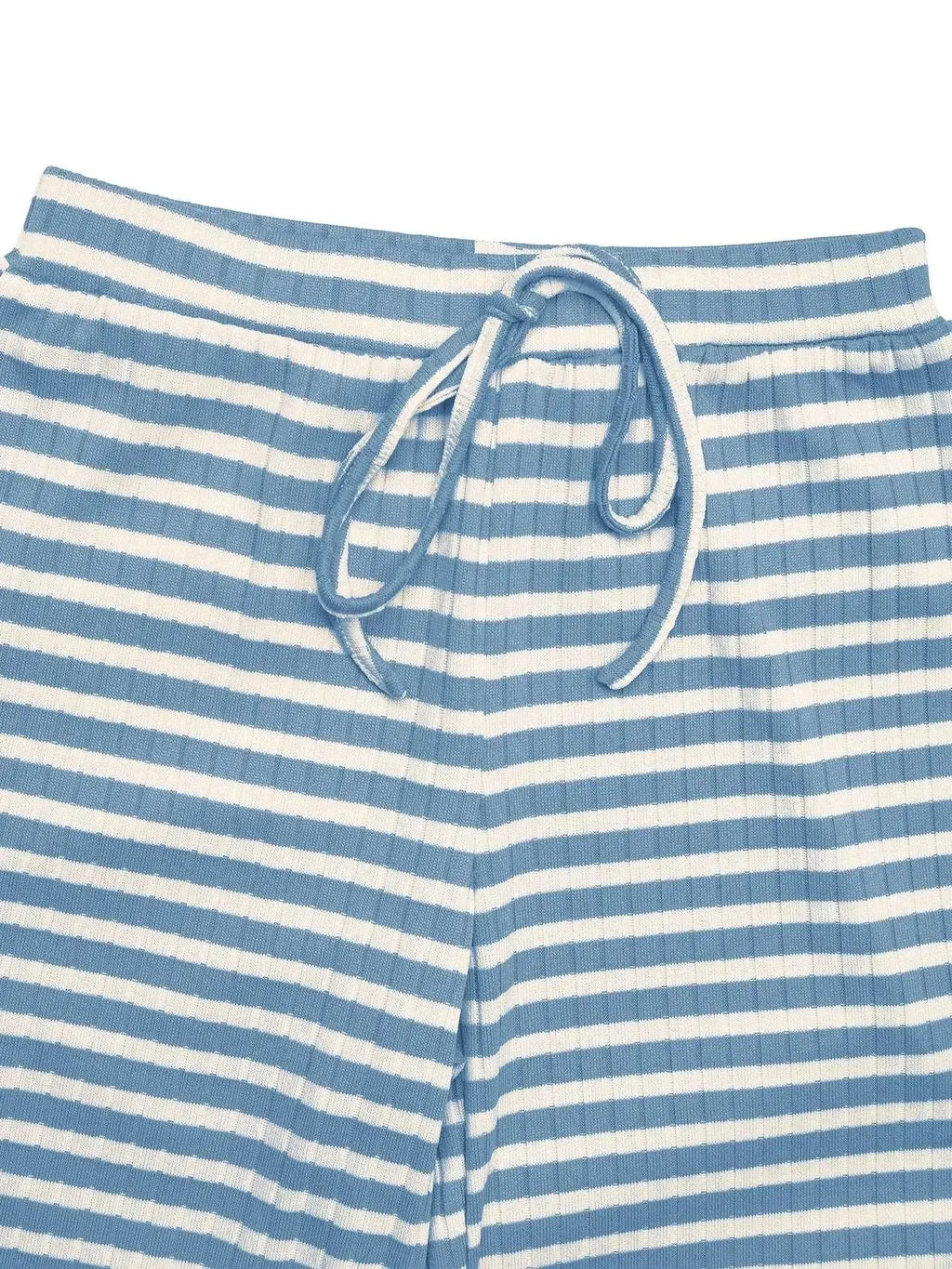 Women's striped square neck long sleeve loungewear set with matching pants, soft and comfortable two-piece from Trendsi